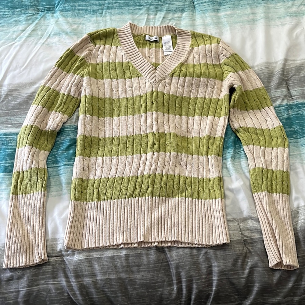 Tan & Green Sweater